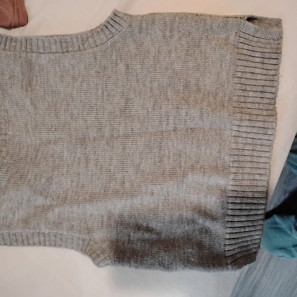 Gray Sweater Vest with Yellow Smiley Faces - Picture 2 of 3